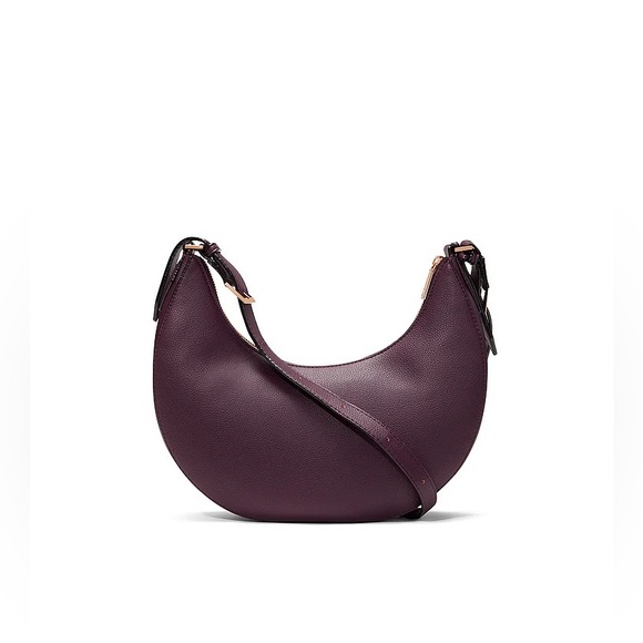 Victoria's Secret Crescent Curve Shoulder Bag Maroon NEW - Picture 2 of 3